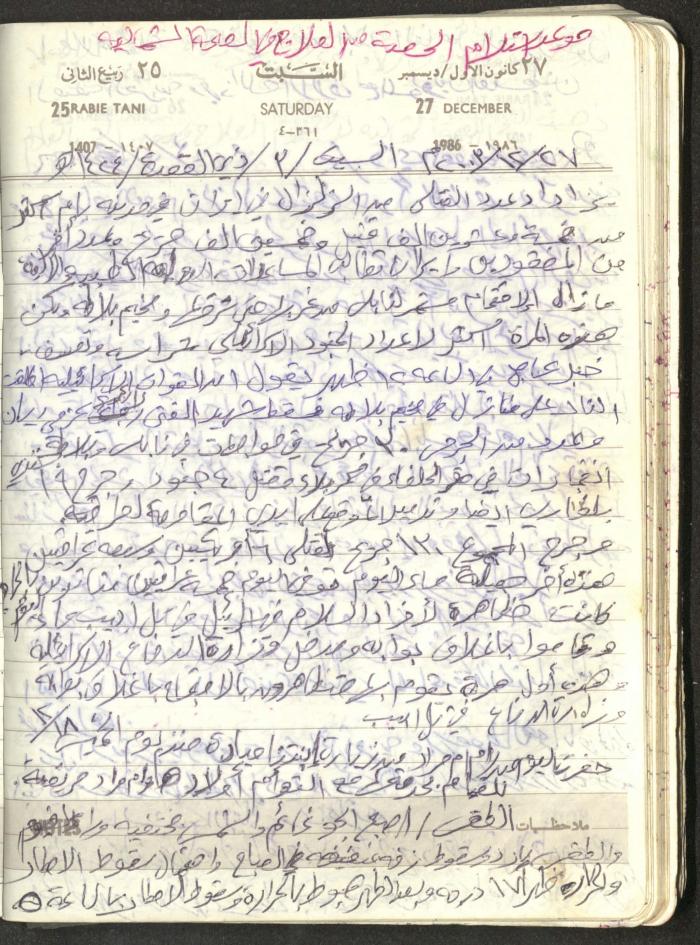 Mahmoud Khreisheh Diaries, Thinnaba- Tulkarm, 1986
