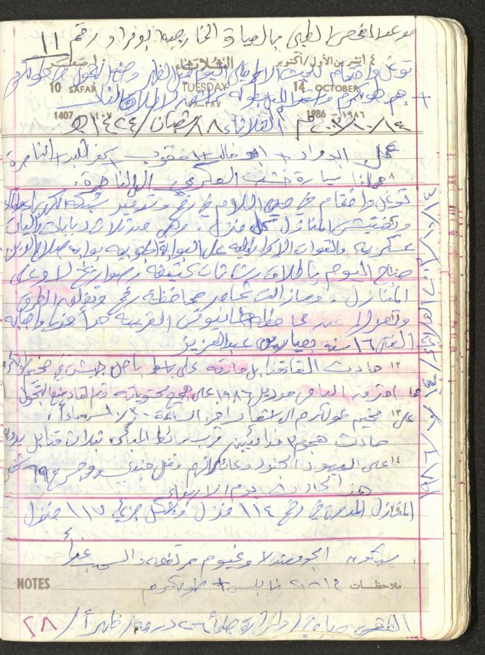Mahmoud Khreisheh Diaries, Thinnaba- Tulkarm, 1986