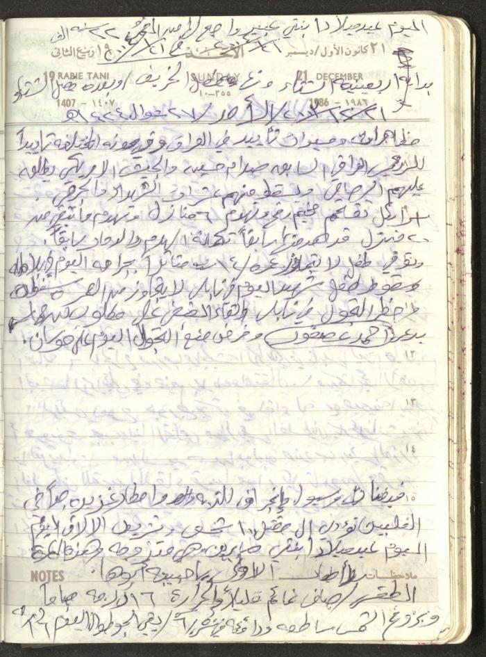 Mahmoud Khreisheh Diaries, Thinnaba- Tulkarm, 1986