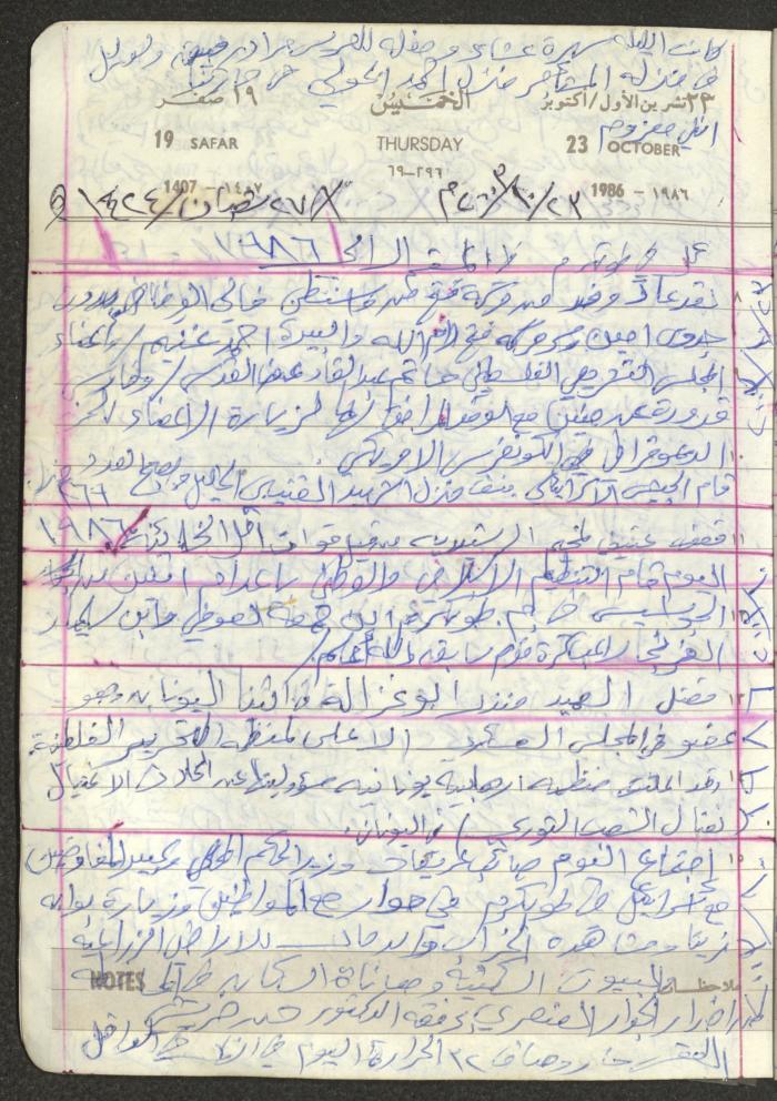 Mahmoud Khreisheh Diaries, Thinnaba- Tulkarm, 1986