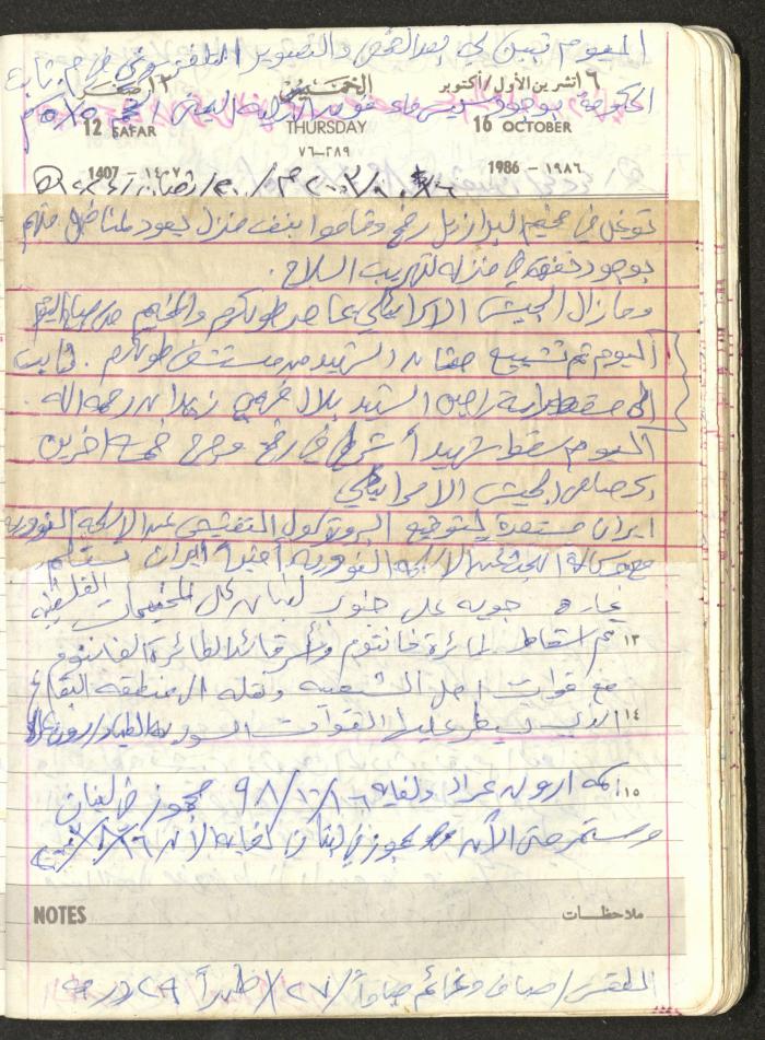 Mahmoud Khreisheh Diaries, Thinnaba- Tulkarm, 1986