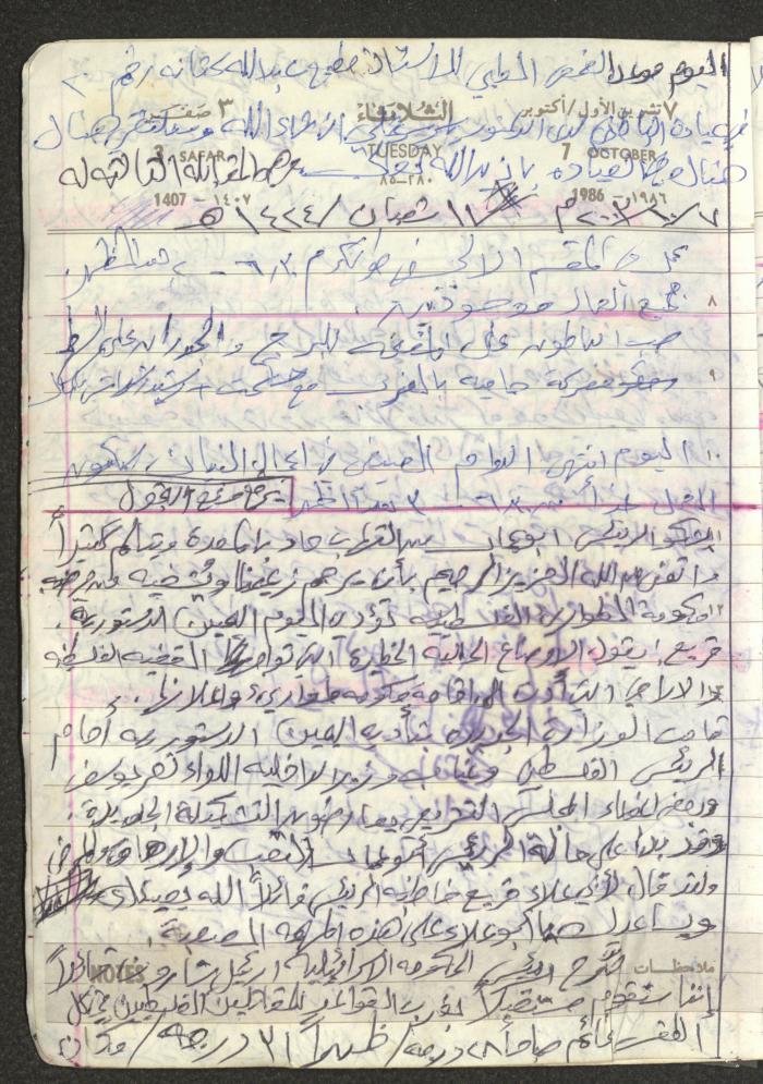 Mahmoud Khreisheh Diaries, Thinnaba- Tulkarm, 1986
