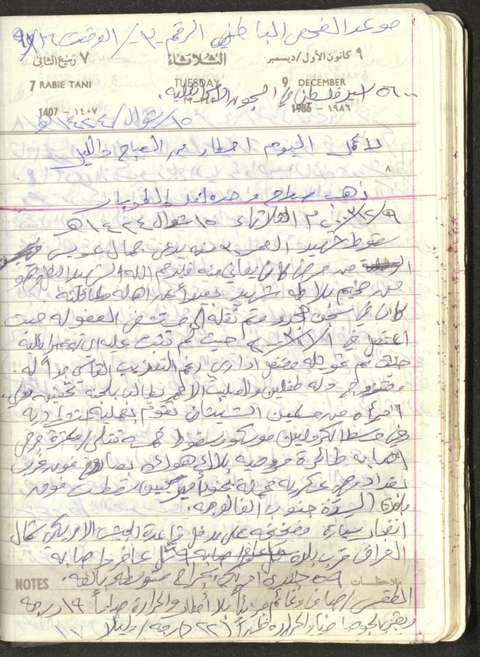 Mahmoud Khreisheh Diaries, Thinnaba- Tulkarm, 1986