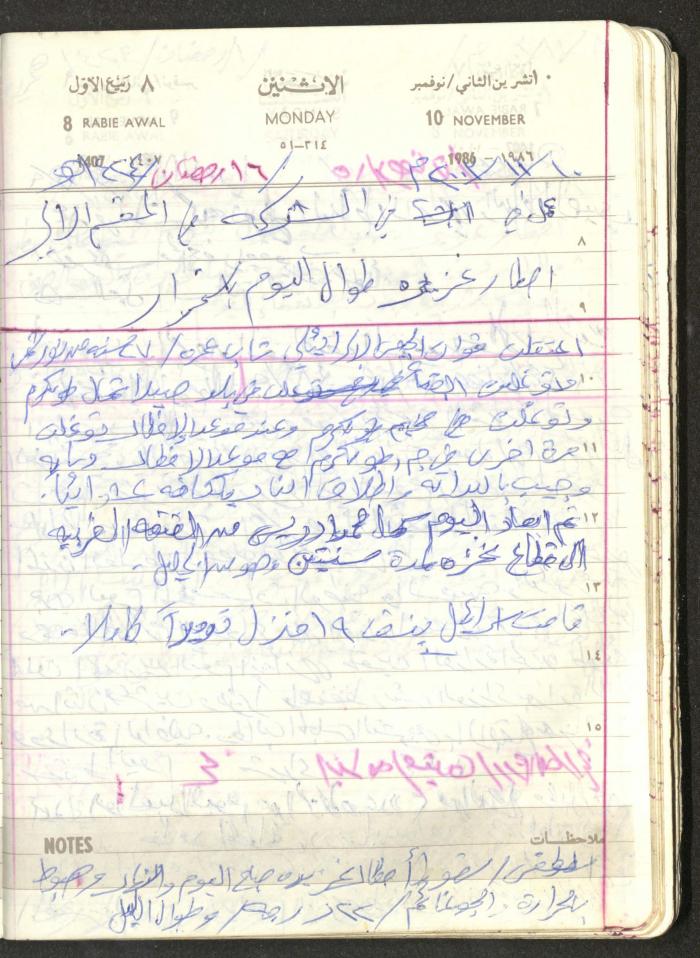 Mahmoud Khreisheh Diaries, Thinnaba- Tulkarm, 1986