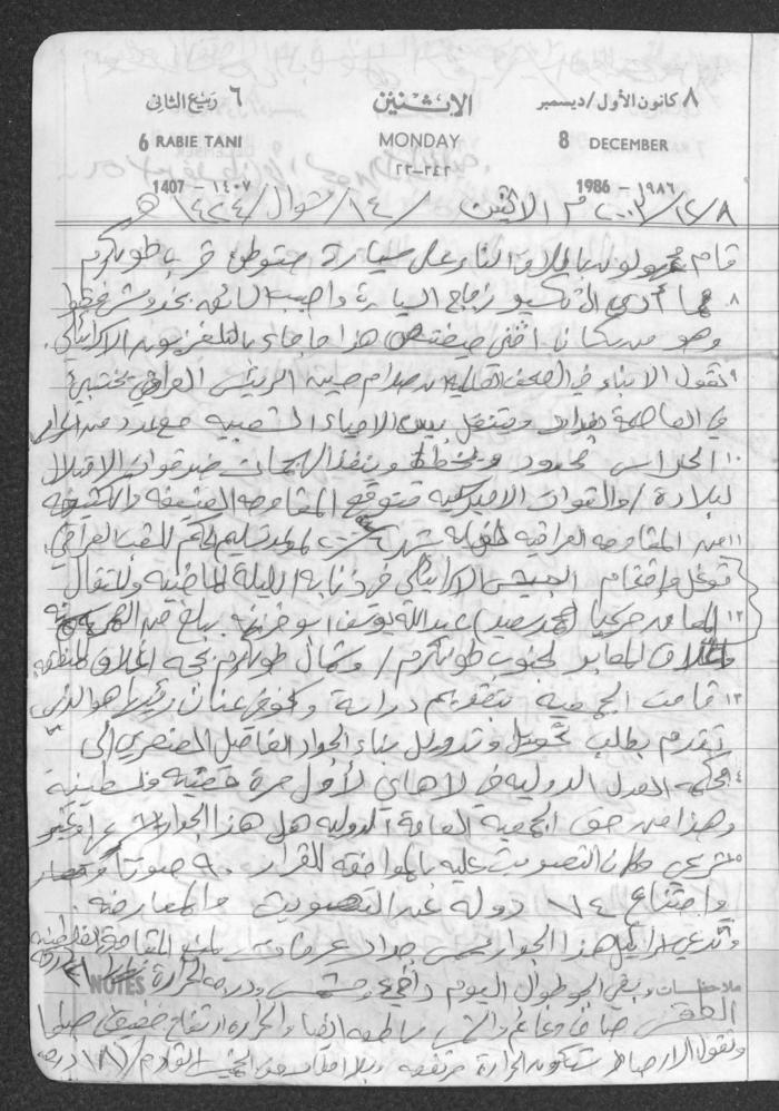 Mahmoud Khreisheh Diaries, Thinnaba- Tulkarm, 1986