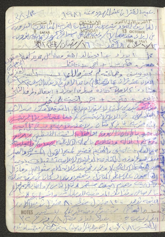 Mahmoud Khreisheh Diaries, Thinnaba- Tulkarm, 1986