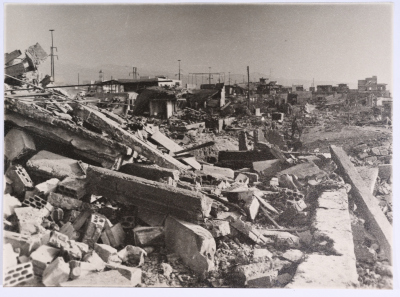 A View of Destruction in a Palestinian Refugee Camp, Lebanon, 1985- 1987