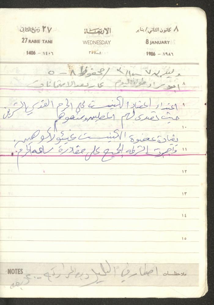 Mahmoud Khreisheh Diaries, Thinnaba- Tulkarm, 1986