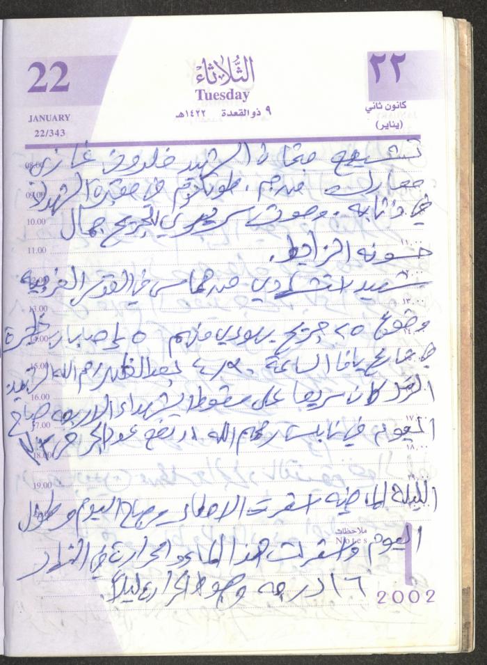 يوميات محمود خريشة، ذنابة- طولكرم، 2002 
