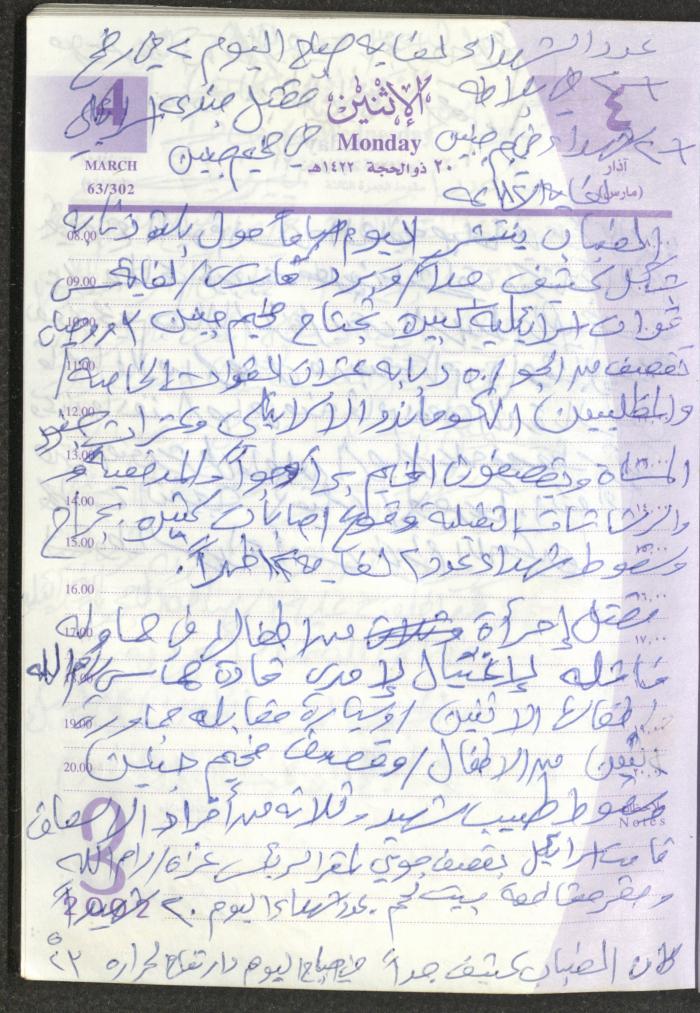 يوميات محمود خريشة، ذنابة- طولكرم، 2002 