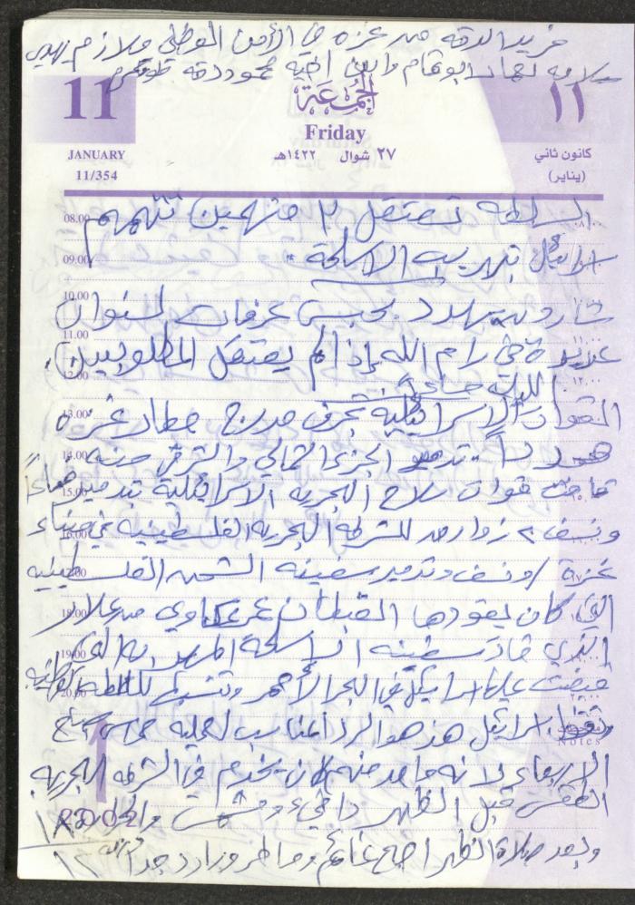 يوميات محمود خريشة، ذنابة- طولكرم، 2002 