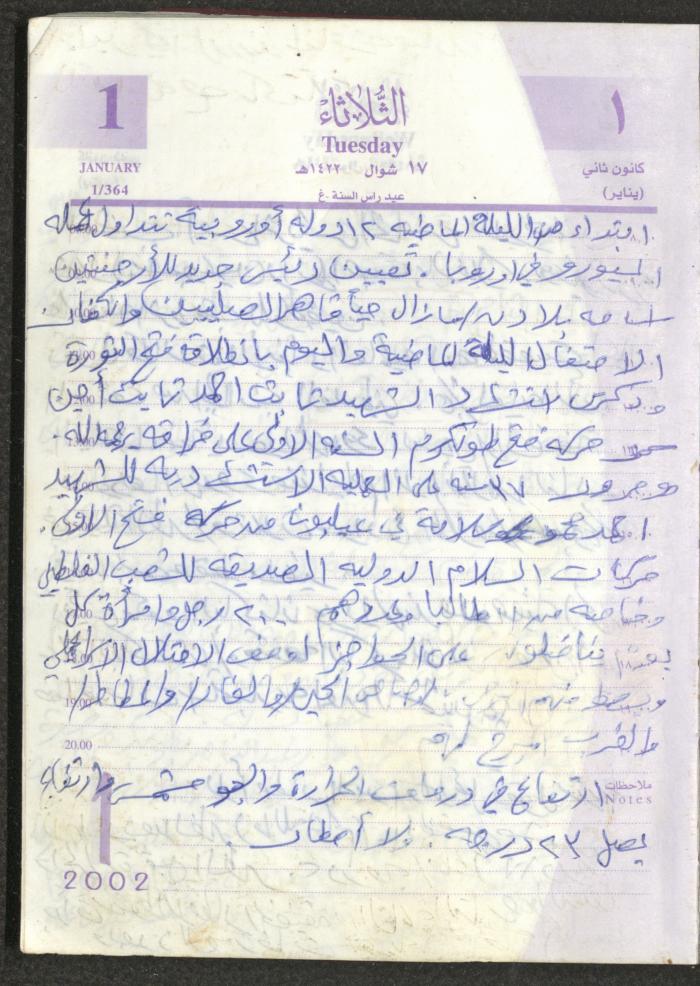 يوميات محمود خريشة، ذنابة- طولكرم، 2002 