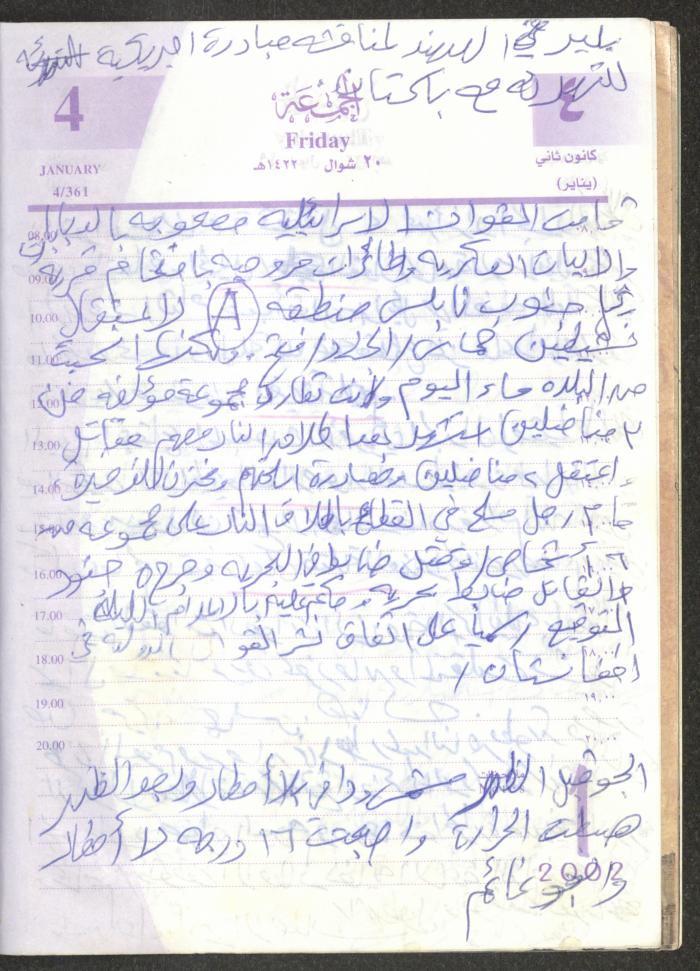 يوميات محمود خريشة، ذنابة- طولكرم، 2002 