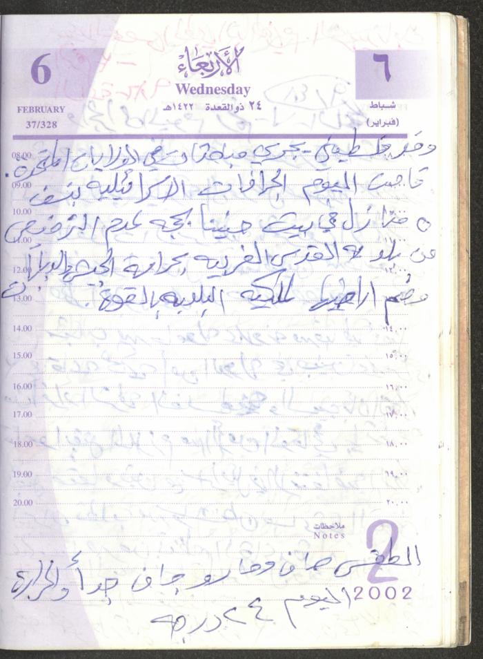 يوميات محمود خريشة، ذنابة- طولكرم، 2002 