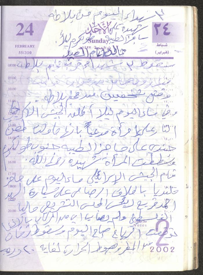 يوميات محمود خريشة، ذنابة- طولكرم، 2002 