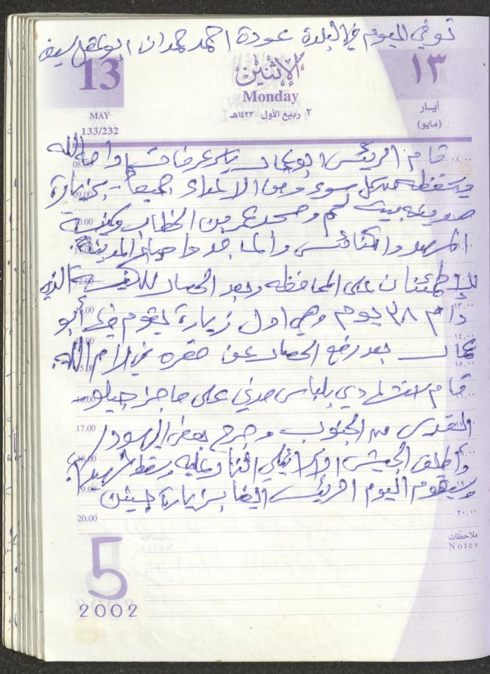 يوميات محمود خريشة، ذنابة- طولكرم، 2002 