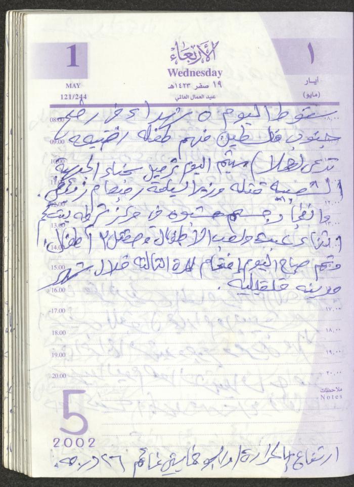يوميات محمود خريشة، ذنابة- طولكرم، 2002 