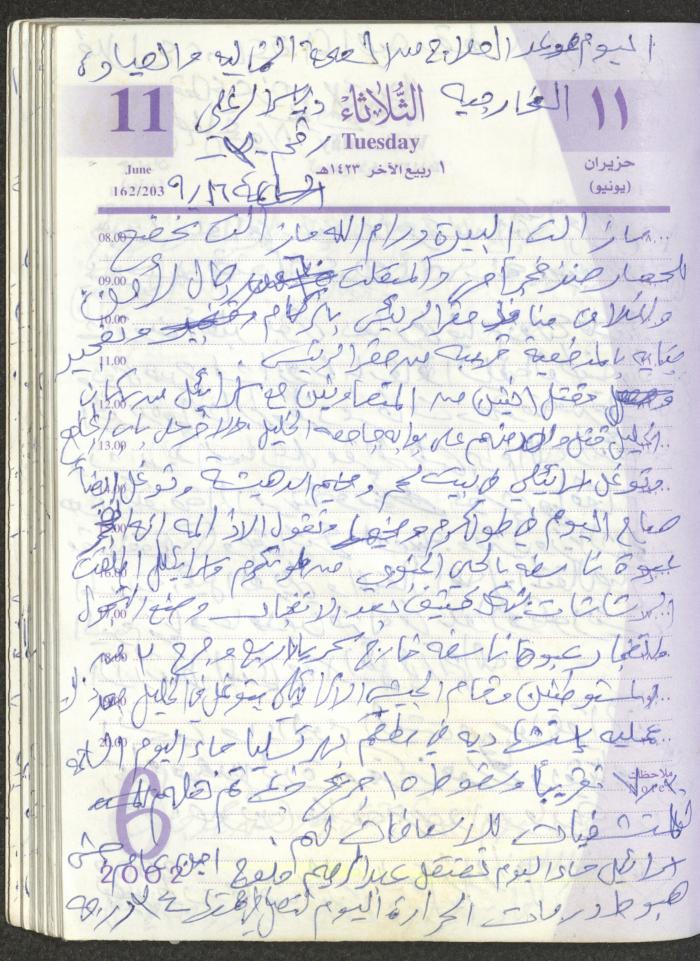 يوميات محمود خريشة، ذنابة- طولكرم، 2002 