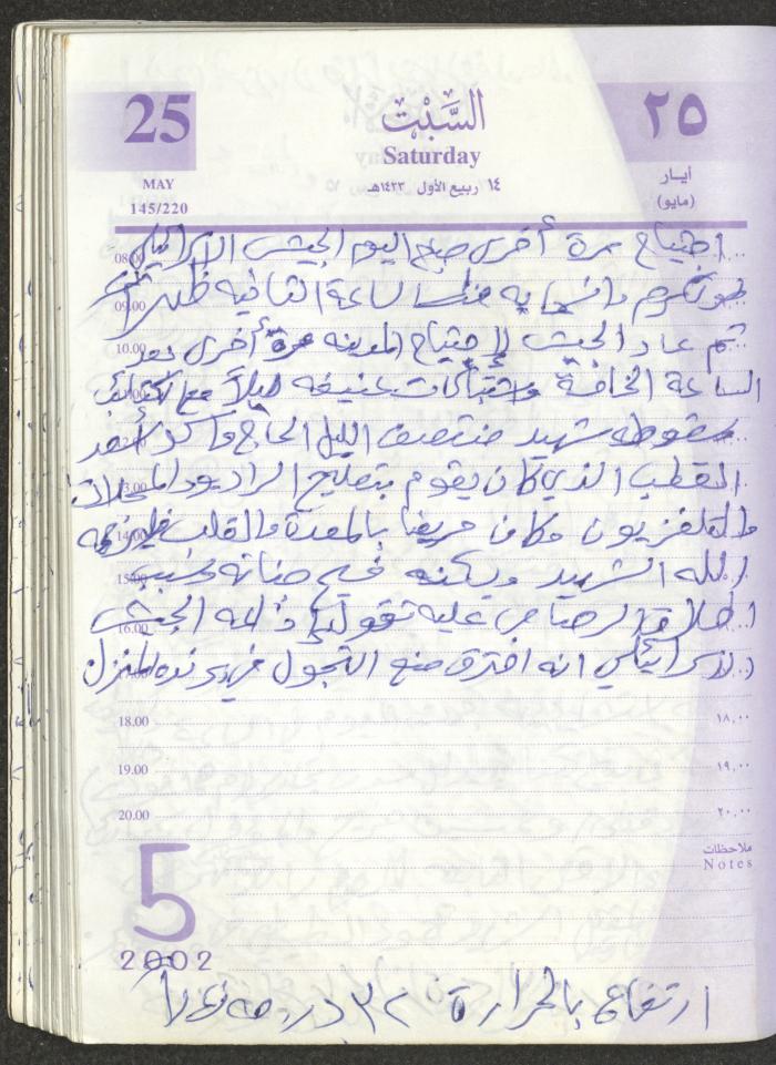 يوميات محمود خريشة، ذنابة- طولكرم، 2002 