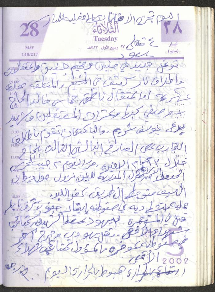 يوميات محمود خريشة، ذنابة- طولكرم، 2002 