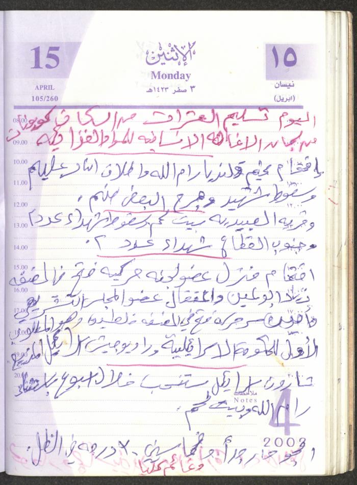 يوميات محمود خريشة، ذنابة- طولكرم، 2002 