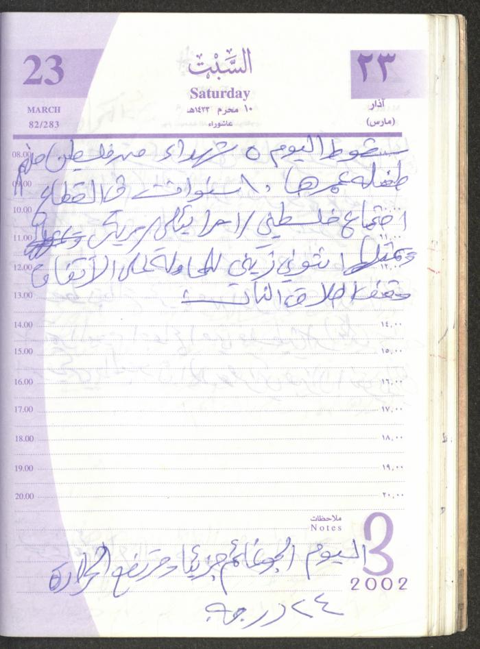يوميات محمود خريشة، ذنابة- طولكرم، 2002 