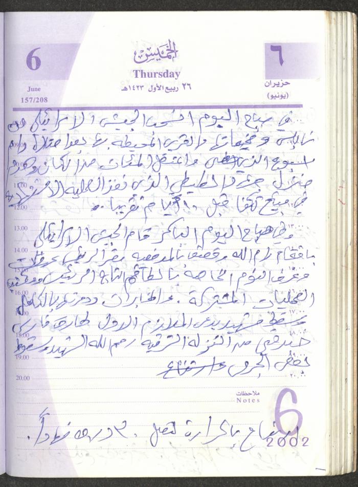 يوميات محمود خريشة، ذنابة- طولكرم، 2002 