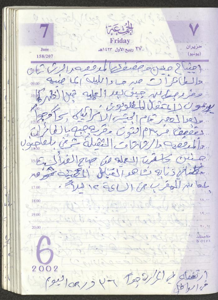 يوميات محمود خريشة، ذنابة- طولكرم، 2002 