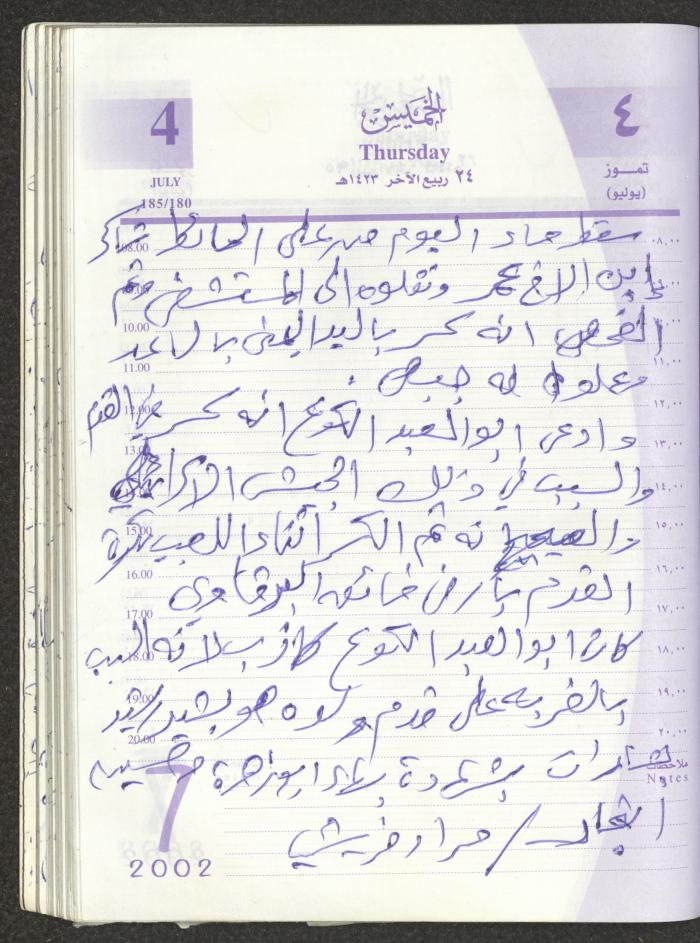 يوميات محمود خريشة، ذنابة- طولكرم، 2002 