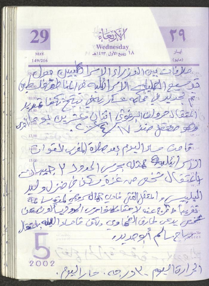 يوميات محمود خريشة، ذنابة- طولكرم، 2002 