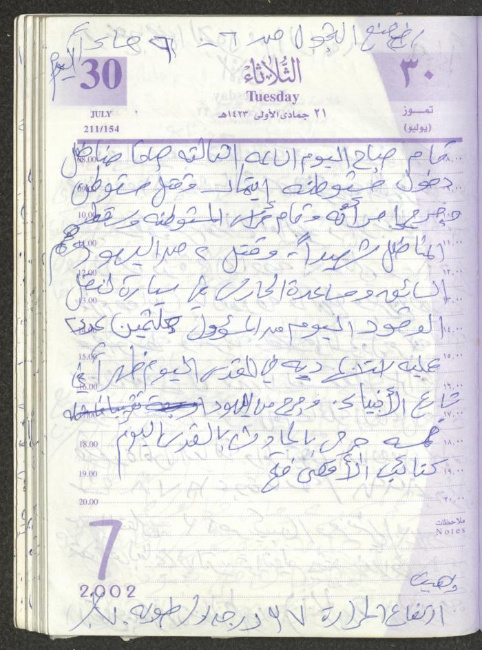 يوميات محمود خريشة، ذنابة- طولكرم، 2002 
