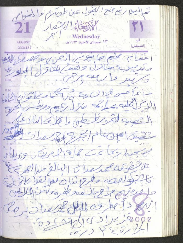 يوميات محمود خريشة، ذنابة- طولكرم، 2002 