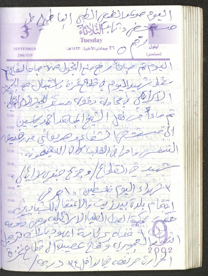 يوميات محمود خريشة، ذنابة- طولكرم، 2002 