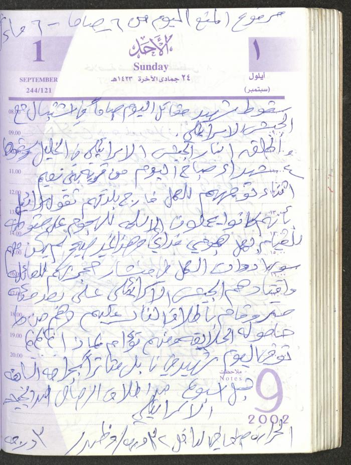 يوميات محمود خريشة، ذنابة- طولكرم، 2002 