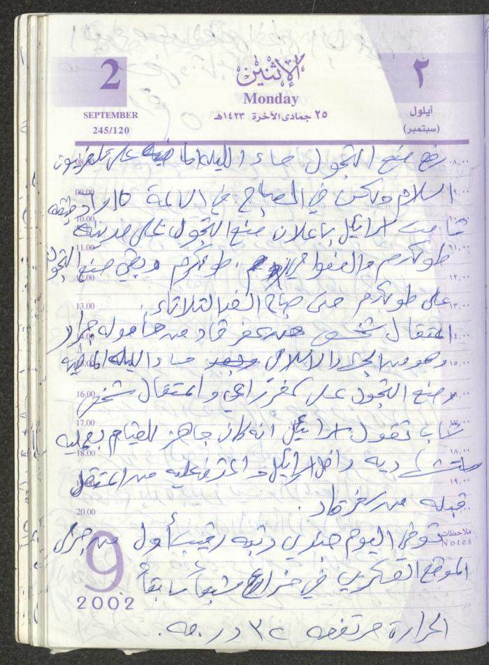 يوميات محمود خريشة، ذنابة- طولكرم، 2002 