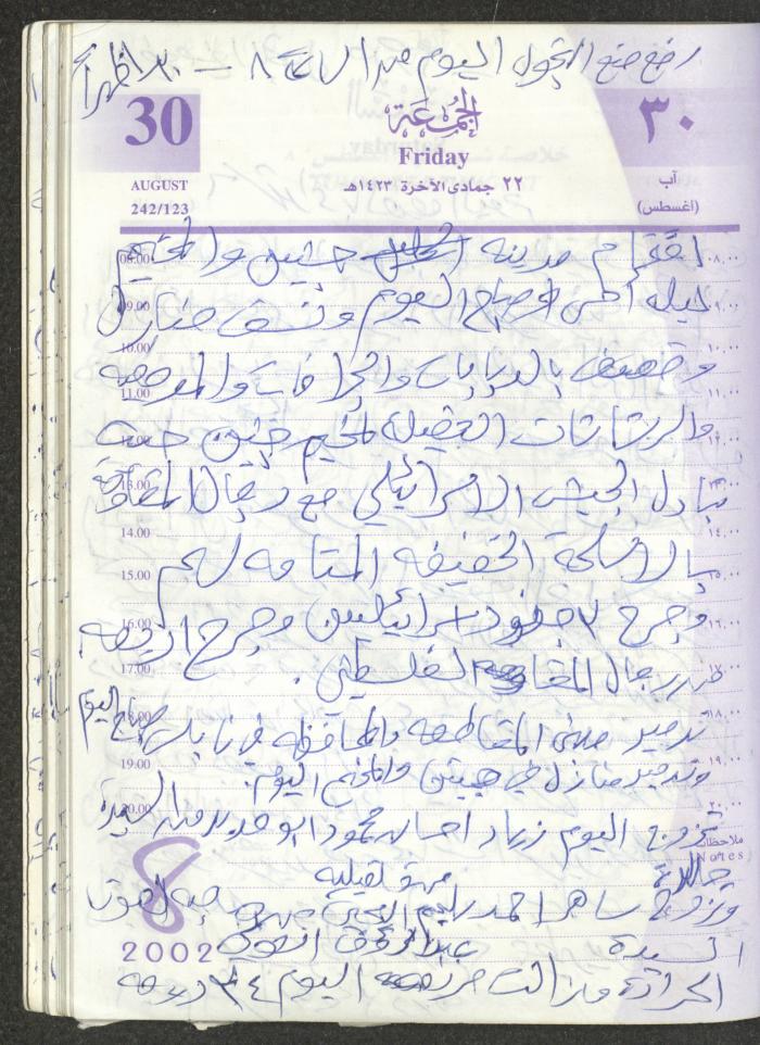 يوميات محمود خريشة، ذنابة- طولكرم، 2002 