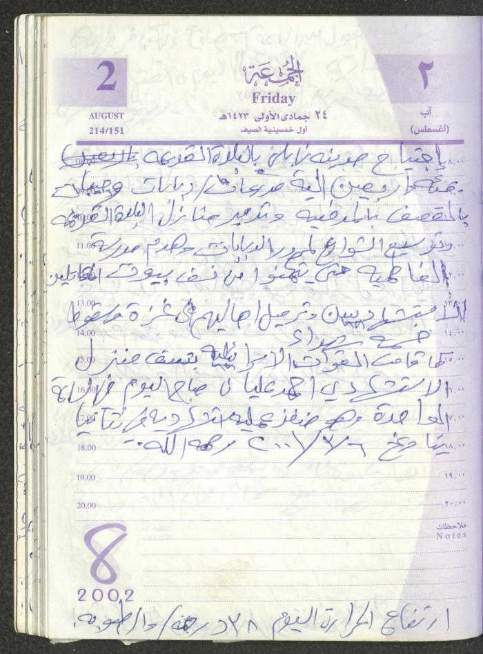 يوميات محمود خريشة، ذنابة- طولكرم، 2002 