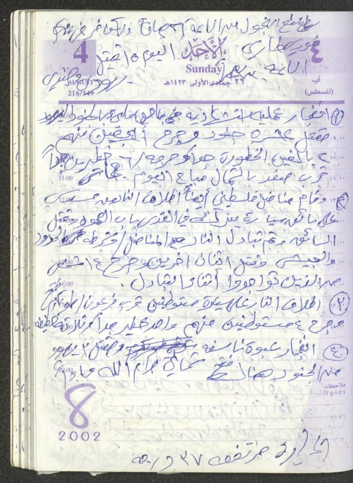 يوميات محمود خريشة، ذنابة- طولكرم، 2002 