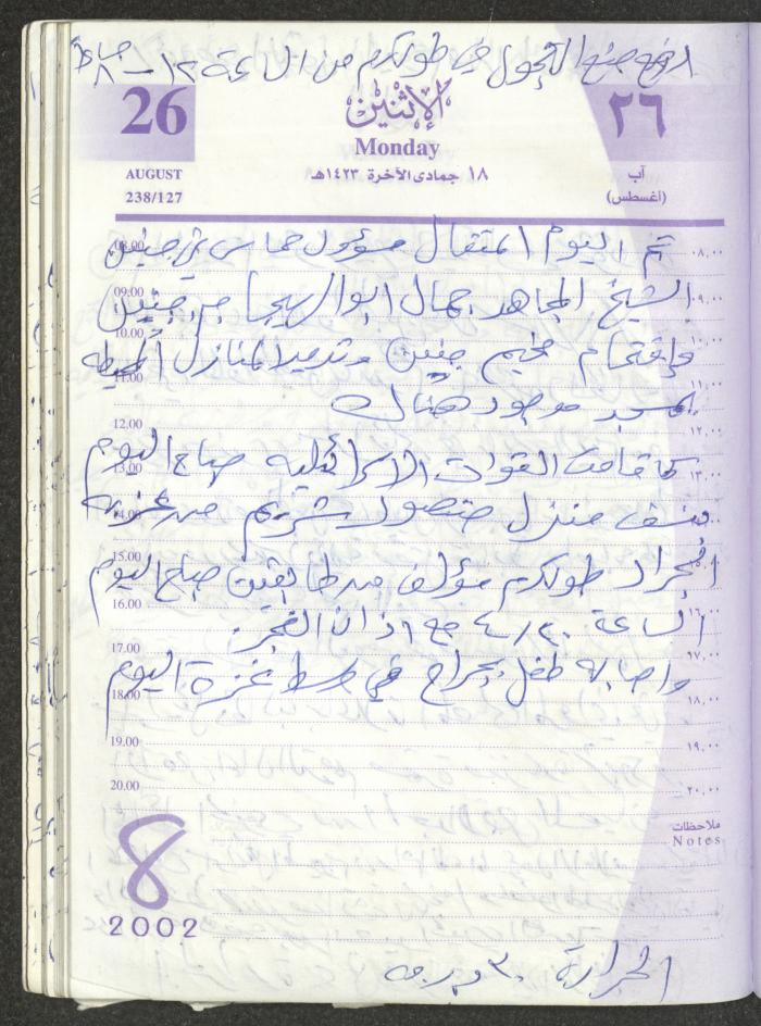 يوميات محمود خريشة، ذنابة- طولكرم، 2002 