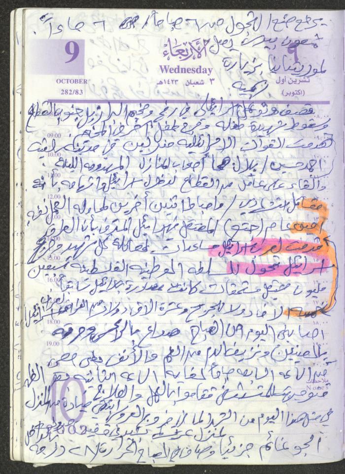 يوميات محمود خريشة، ذنابة- طولكرم، 2002 