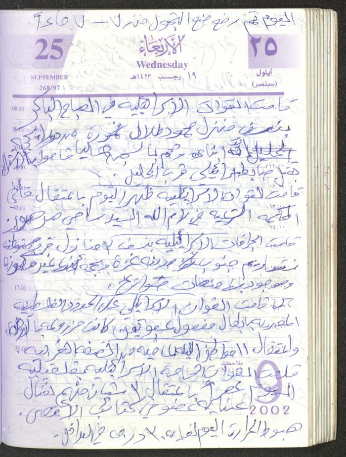 يوميات محمود خريشة، ذنابة- طولكرم، 2002 