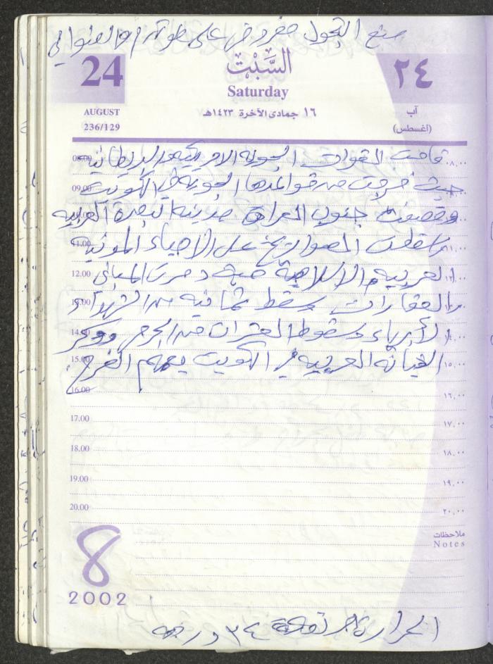 يوميات محمود خريشة، ذنابة- طولكرم، 2002 