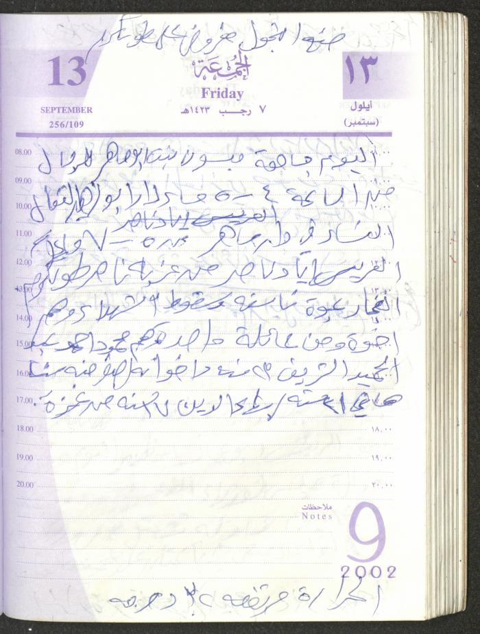 يوميات محمود خريشة، ذنابة- طولكرم، 2002 