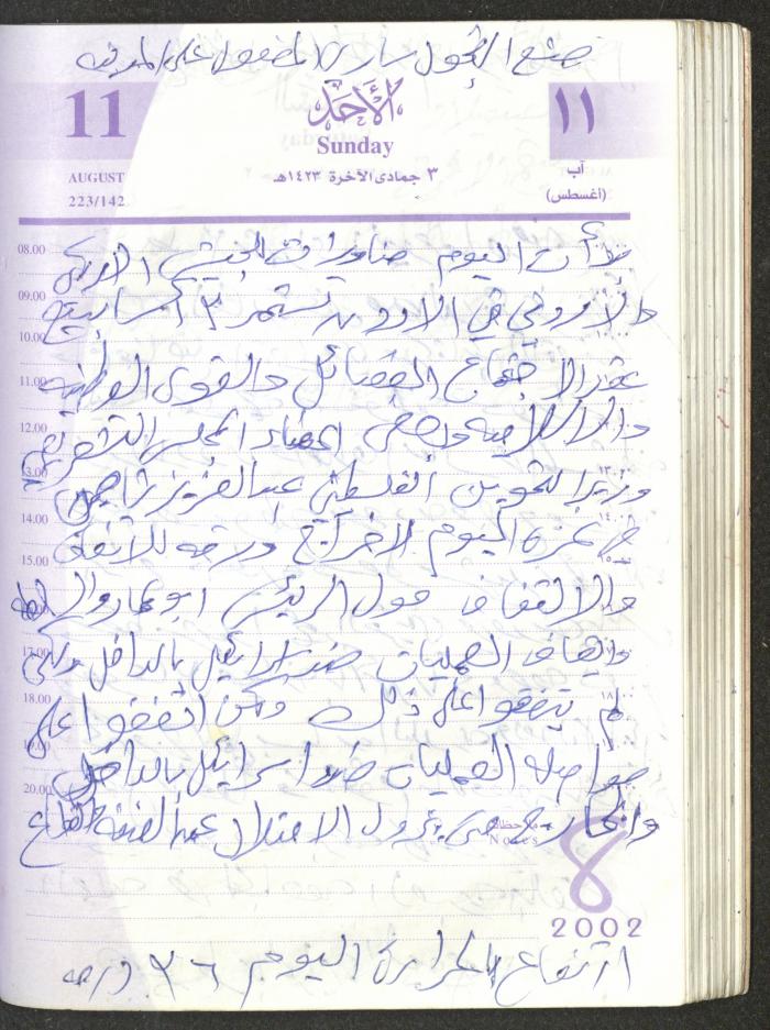 يوميات محمود خريشة، ذنابة- طولكرم، 2002 
