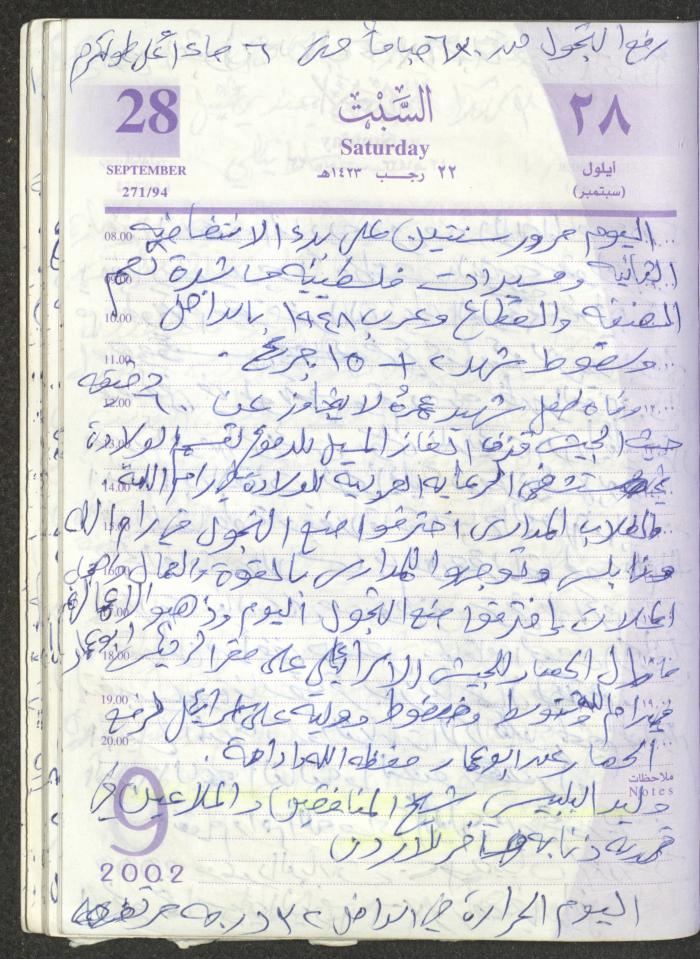 يوميات محمود خريشة، ذنابة- طولكرم، 2002 
