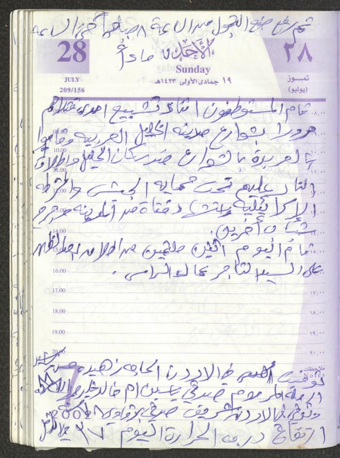 يوميات محمود خريشة، ذنابة- طولكرم، 2002 