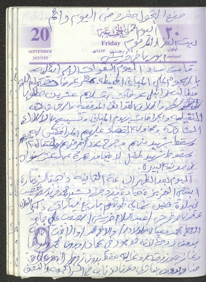 يوميات محمود خريشة، ذنابة- طولكرم، 2002 