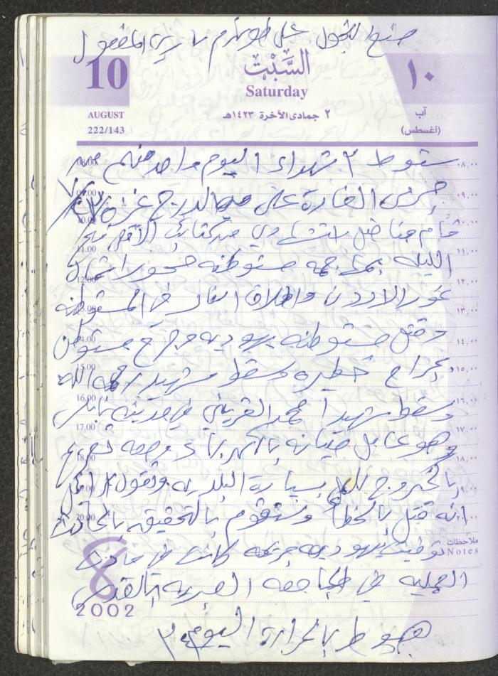 يوميات محمود خريشة، ذنابة- طولكرم، 2002 