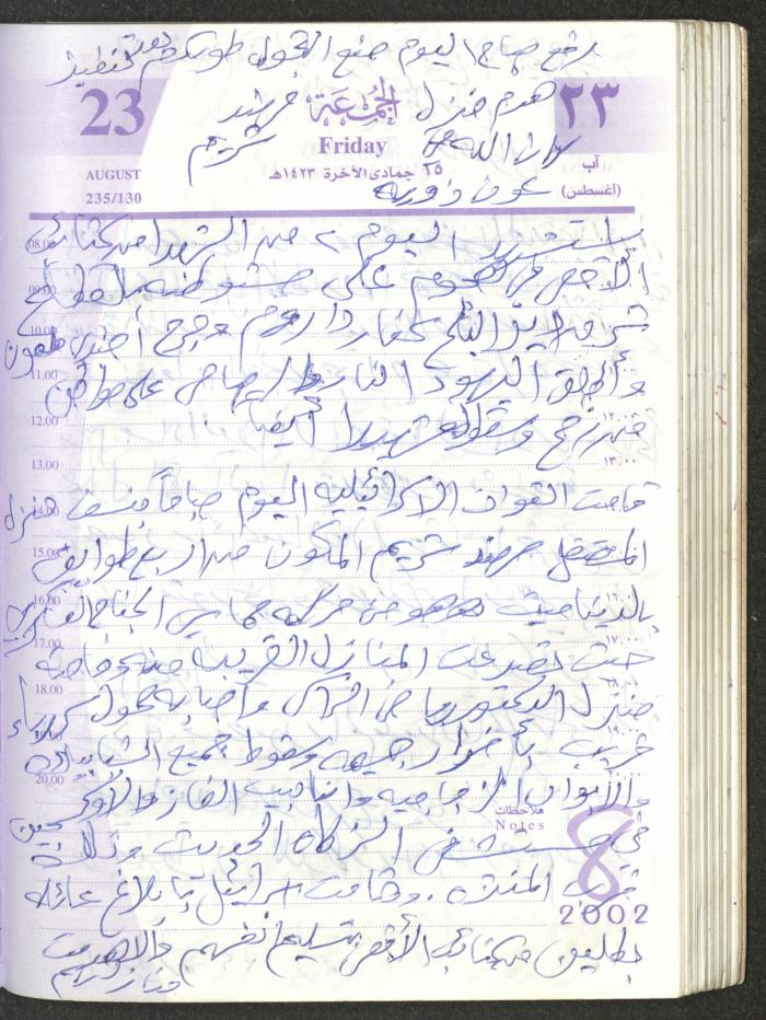 يوميات محمود خريشة، ذنابة- طولكرم، 2002 