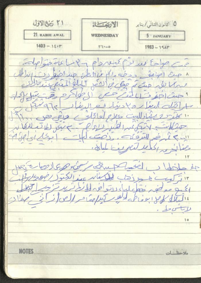 Mahmoud Khreisheh Diaries, Thinnaba- Tulkarm, 1983